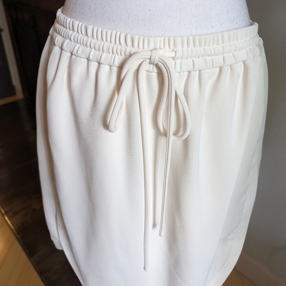 J.Crew Women's 12 Tall Ivory White Round Hem Pull On Skirt Drawstring Waist - Picture 2 of 11